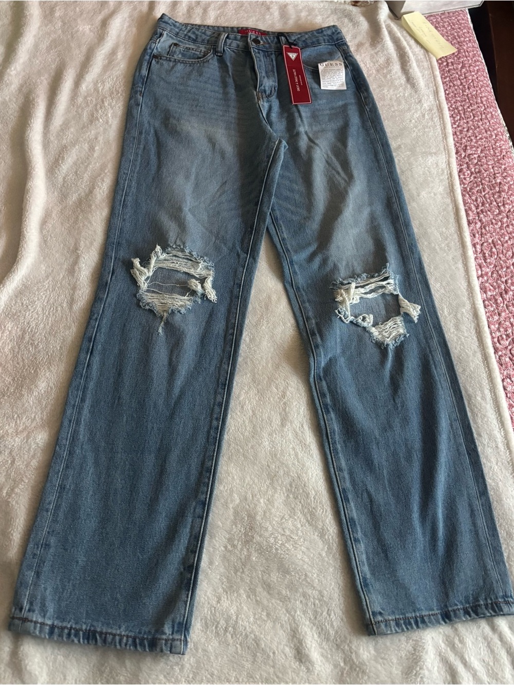 GUESS Light Blue High-Rise Jeans with Red Tag